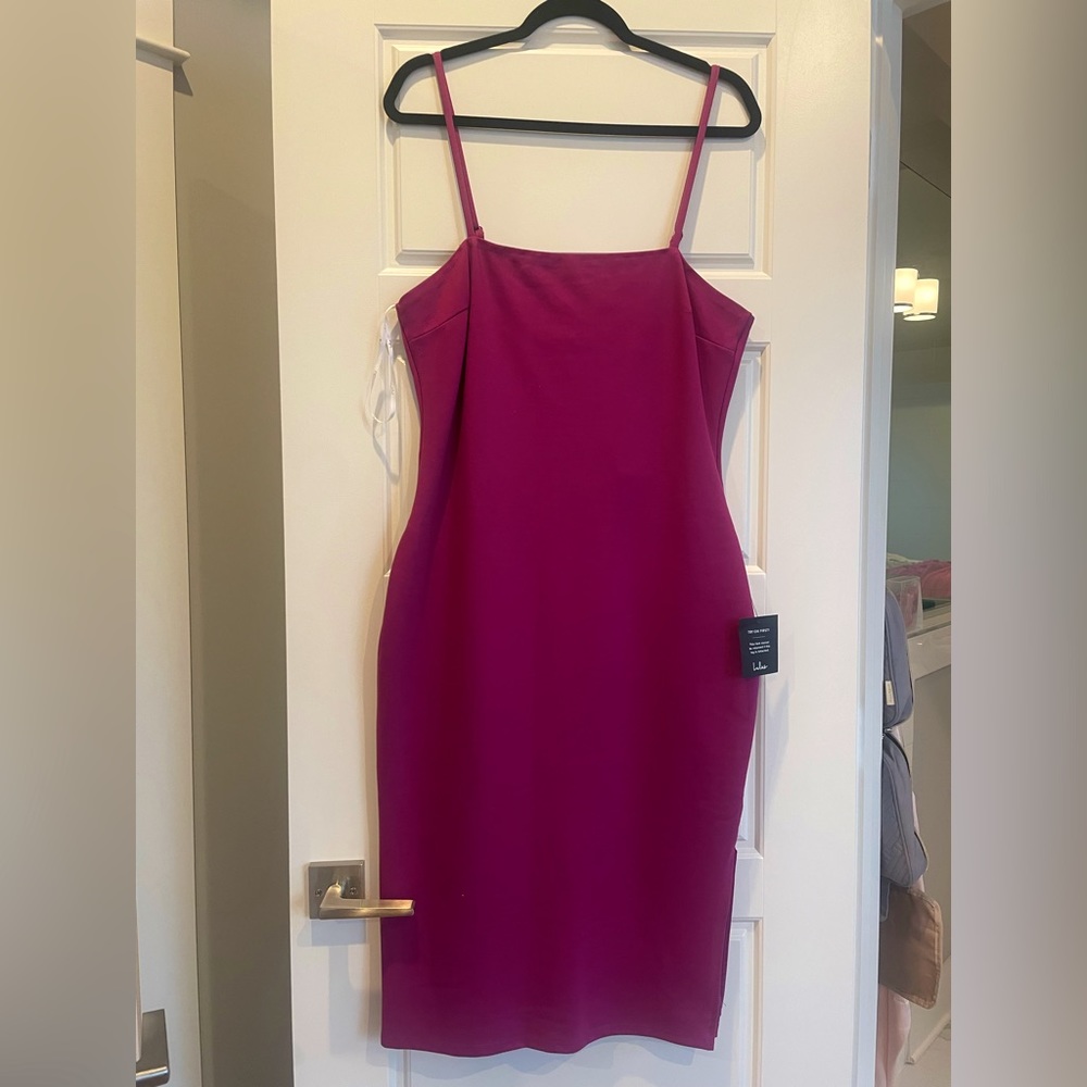 Magenta Bodycon Midi dress